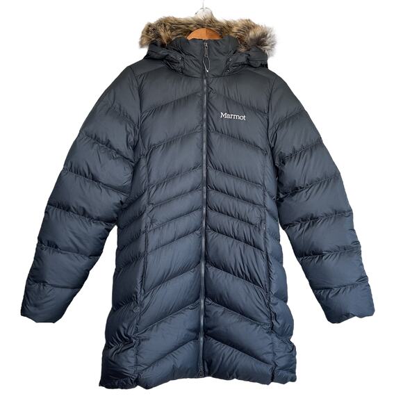 Marmot NEW Montreal 700 Fill Down Puffer Coat Parka Jacket Dark Steel Grey Large - Picture 3 of 14